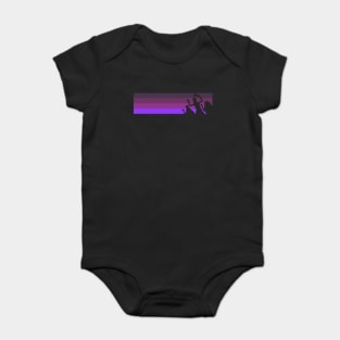 Retro Purple Stripes Hitchhiking Ghosts Baby Bodysuit